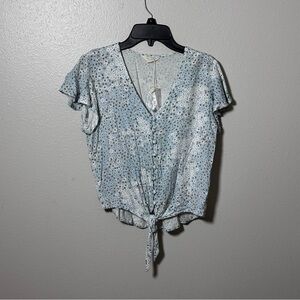 Sim & Sam‎ Women Blue/White Floral Top Size Small